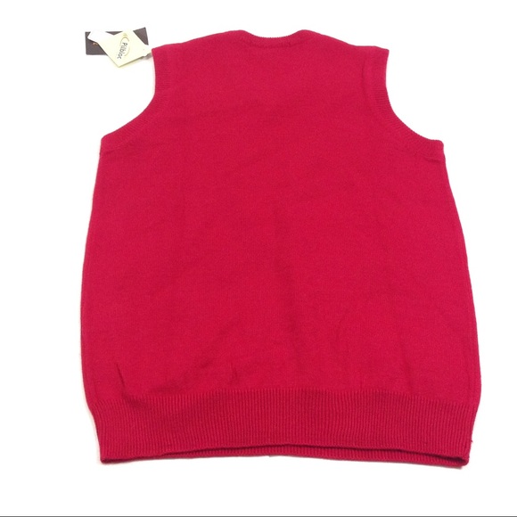 New Men's Sweater Vest Red Size XS Solid - Picture 2 of 2